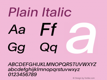 Plain Italic Version 2.002图片样张