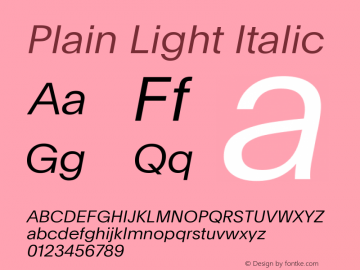 Plain Light Italic Version 2.002图片样张