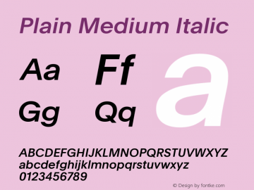 Plain Medium Italic Version 2.002图片样张