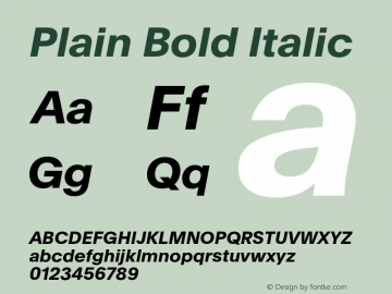 Plain-BoldItalic Version 2.002图片样张