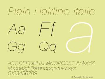 Plain-HairlineItalic Version 2.002图片样张