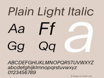 Plain-LightItalic Version 2.002图片样张