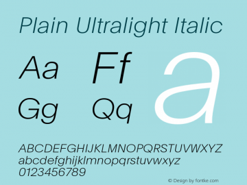 Plain-UltralightItalic Version 2.002图片样张