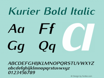 Kurier Bold Italic Version 1.000;PS 0.995;hotconv 1.0.49;makeotf.lib2.0.14853图片样张