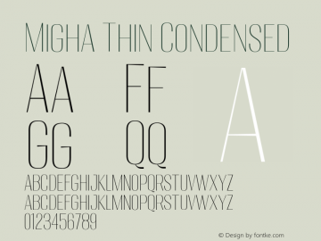 Migha-ThinCondensed Version 1.000图片样张