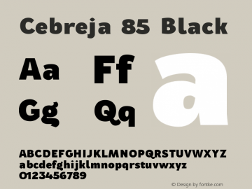 Cebreja-85Black Version 1.000; ttfautohint (v1.5)图片样张