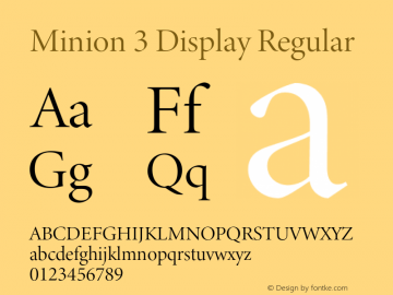Minion 3 Display Regular Version 1.021;hotconv 1.0.105;makeotfexe 2.5.65591图片样张