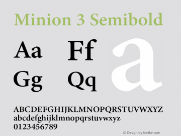 Minion 3 Semibold Version 1.021;hotconv 1.0.105;makeotfexe 2.5.65591图片样张