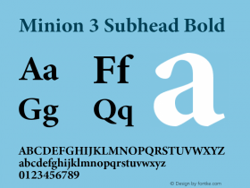 Minion 3 Subhead Bold Version 1.021;hotconv 1.0.105;makeotfexe 2.5.65591图片样张