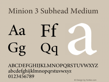 Minion 3 Subhead Medium Version 1.021;hotconv 1.0.105;makeotfexe 2.5.65591图片样张