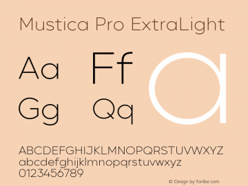 Mustica Pro ExtraLight Version 1.1.4.2图片样张