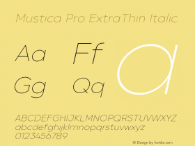 Mustica Pro ExtraThin Italic Version 1.1.4.2图片样张