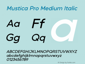 Mustica Pro Medium Italic Version 1.1.4.2图片样张