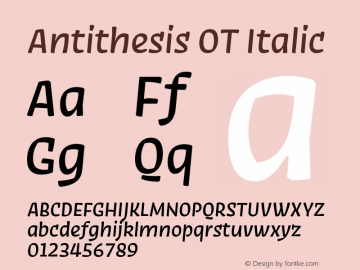 AntithesisOT-Italic Version 7.504; 2014; Build 1023图片样张