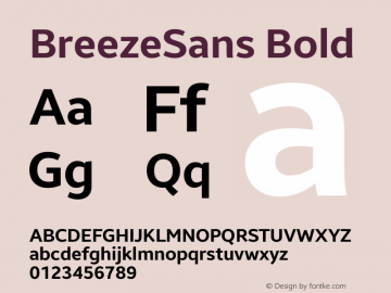 BreezeSans Bold Version 1.102; Tizen; Build 20150728图片样张