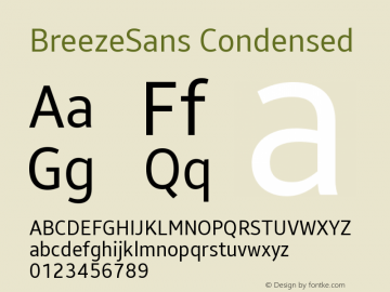 BreezeSans Condensed Version 1.002; (1R); Tizen; build 20150728图片样张