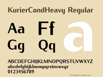 KurierCondHeavy Regular Version 1.011;PS 0.98;Core 1.0.38;makeotf.lib1.6.5960 Font Sample