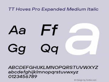 TT Hoves Pro Expanded Medium Italic Version 3.00图片样张