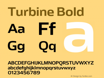 Turbine Bold Version 1.000图片样张