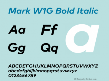 Mark W1G Bold Italic Version 1.10图片样张