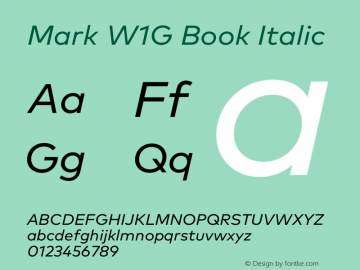 Mark W1G Book Italic Version 1.10图片样张