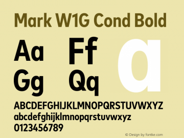 Mark W1G Cond Bold Version 1.10图片样张