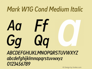 Mark W1G Cond Medium Italic Version 1.10图片样张