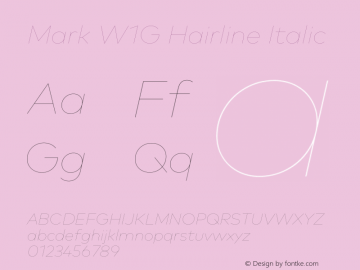 Mark W1G Hairline Italic Version 1.10图片样张