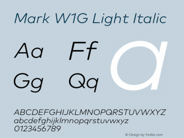 Mark W1G Light Italic Version 1.10图片样张