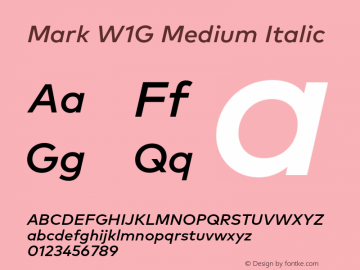 Mark W1G Medium Italic Version 1.10图片样张