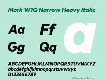 Mark W1G Narrow Heavy Italic Version 1.10图片样张