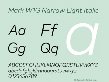 Mark W1G Narrow Light Italic Version 1.10图片样张