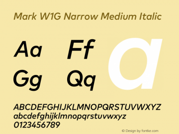 Mark W1G Narrow Medium Italic Version 1.10图片样张