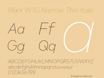 Mark W1G Narrow Thin Italic Version 1.10图片样张