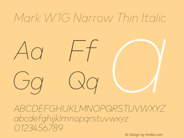 Mark W1G Narrow Thin Italic Version 1.10图片样张