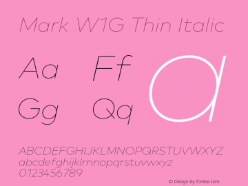 Mark W1G Thin Italic Version 1.10图片样张