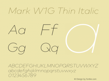 Mark W1G Thin Italic Version 1.10图片样张