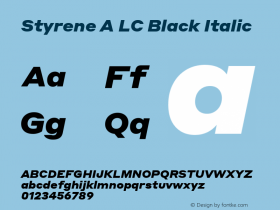 Styrene A LC Black Italic Version 1.1 2016图片样张