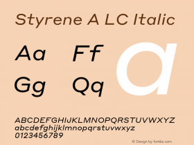 Styrene A LC Italic Version 1.1 2016图片样张