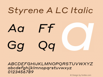 Styrene A LC Italic Version 1.1 2016图片样张