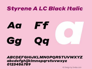 Styrene A LC Black Italic Version 1.1 2016图片样张