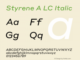 Styrene A LC Italic Version 1.1 2016图片样张