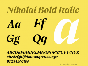 Nikolai Bold Italic Version 1.000图片样张