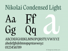 Nikolai Condensed Light Version 1.000图片样张