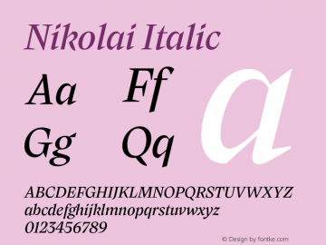 Nikolai Italic Version 1.000图片样张