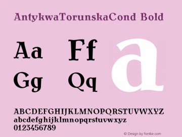 AntykwaTorunskaCond Bold Version 1.011;PS 2.08;Core 1.0.38;makeotf.lib1.6.5960图片样张