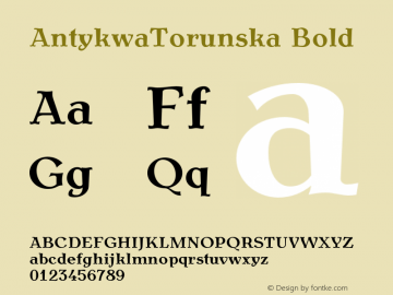 AntykwaTorunska Bold Version 1.011;PS 2.08;Core 1.0.38;makeotf.lib1.6.5960图片样张