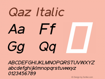 Qaz Italic 0.70图片样张