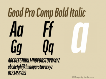 Good Pro Comp Bold Italic Version 7.70图片样张