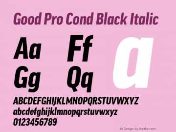 Good Pro Cond Black Italic Version 7.70图片样张